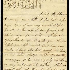 Letter from Octavius Hadfield to his sister Amelia, April 1850
