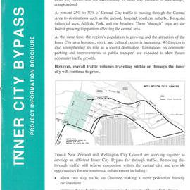 Wellington Inner City Bypass project information brochures