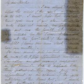 Letter from Octavius Hadfield to his brother Charles, October 1861