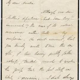 Letter from Octavius Hadfield to his sister Amelia, November 1861