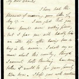 Letter from Octavius Hadfield to his brother Charles, August 1862