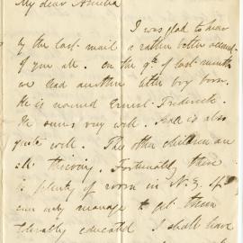 Letter from Octavius Hadfield to his sister Amelia, September 1866