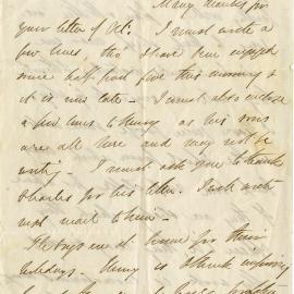 Letter from Octavius Hadfield to his sister Amelia, January 1867