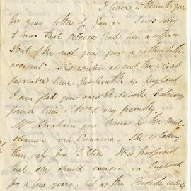 Letter from Octavius Hadfield to his sister Amelia, April 1867
