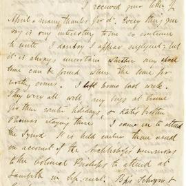Letter from Octavius Hadfield to his sister Amelia, July 1867