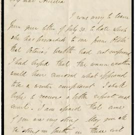Letter from Octavius Hadfield to his sister Amelia, October 1867