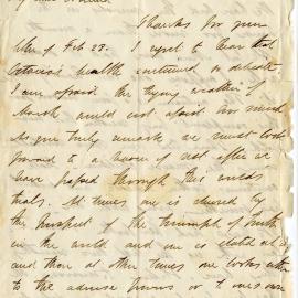 Letter from Octavius Hadfield to his sister Amelia, May 1864
