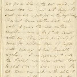 Letter from Octavius Hadfield to his sister Amelia, September 1869