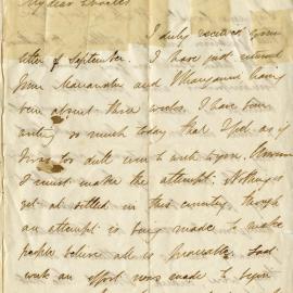 Letter from Octavius Hadfield to his brother Charles, November 1869
