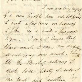 Letter from Octavius Hadfield to his sister Amelia, March 1870