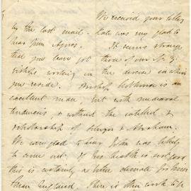 Letter from Octavius Hadfield to his brother Charles, August 1870