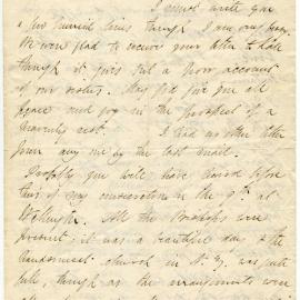 Letter from Octavius Hadfield to his sister Amelia, October 1870
