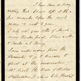 Letter from Octavius Hadfield to his sister Amelia, May 1871