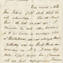 Letter from Octavius Hadfield to his sister Amelia, December 1871