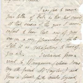 Letter from Octavius Hadfield to his sister Amelia, April 1872