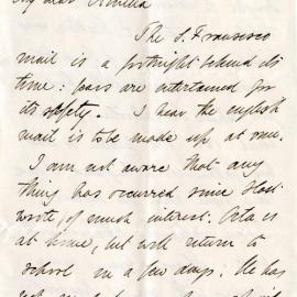 Letter from Octavius Hadfield to his sister Amelia, May 1872