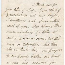 Letter from Octavius Hadfield to his sister Amelia, October 1872