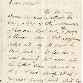 Letter from Octavius Hadfield to his sister Amelia, January 1873