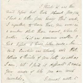 Letter from Octavius Hadfield to his sister Octavia, July 1876