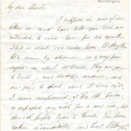Letter from Octavius Hadfield to his brother Charles, January 1879