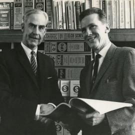 City Librarian Stuart Perry and Mr Howard Newsom