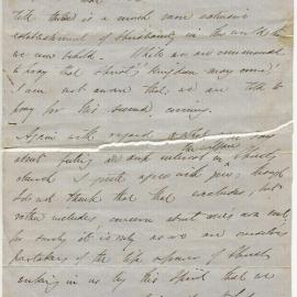 Letter fragment from Octavius Hadfield to an unknown recipient