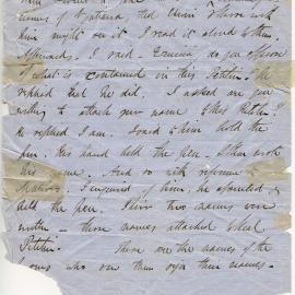 Letter fragment from Octavius Hadfield to an unknown recipient