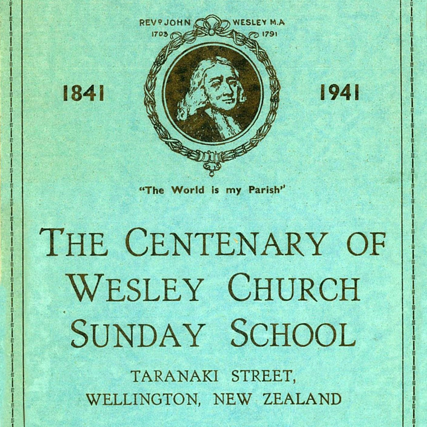 The Centenary of Wesley Church Sunday School, Taranaki Street