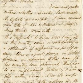 Letter from Octavius Hadfield to his sister Amelia, August 1865