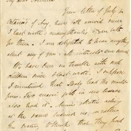 Letter from Octavius Hadfield to his sister Amelia, November 1865