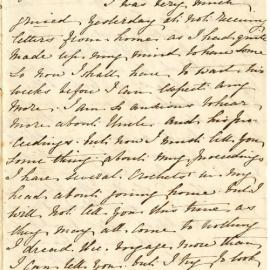 Letter from Catherine Hadfield to her parents, Marianne and Henry Williams, November 1851