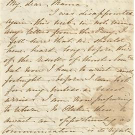Letter from Catherine Hadfield to her mother, Marianne Williams, November 1851