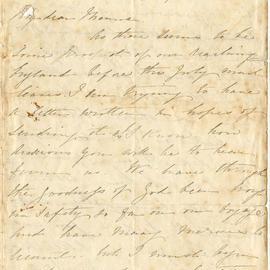 Letter from Catherine Hadfield to her mother, Marianne Williams, July 1858