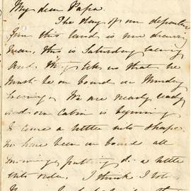Letter from Catherine Hadfield to her father, Henry Williams, December 1858