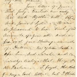 Letter from Catherine Hadfield to her mother, Marianne Williams, July 1859