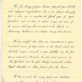 Address from the Wellington clergy on the occasion of Octavius Hadfield's 50th year of priesthood