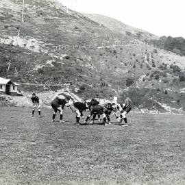 Rugby game on Mt  Victoria