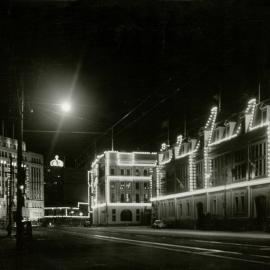 Illuminated buildings on Jervois Quay