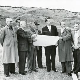 Frank Kitts and officers from Manchester Unity at a proposed Karori subdivision