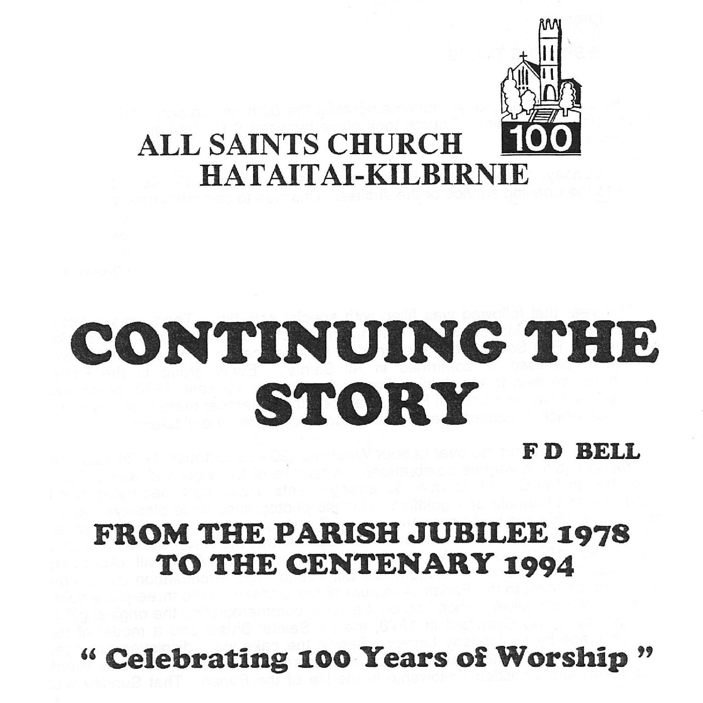 All Saints Church, Hataitai - Kilbirnie : continuing the story