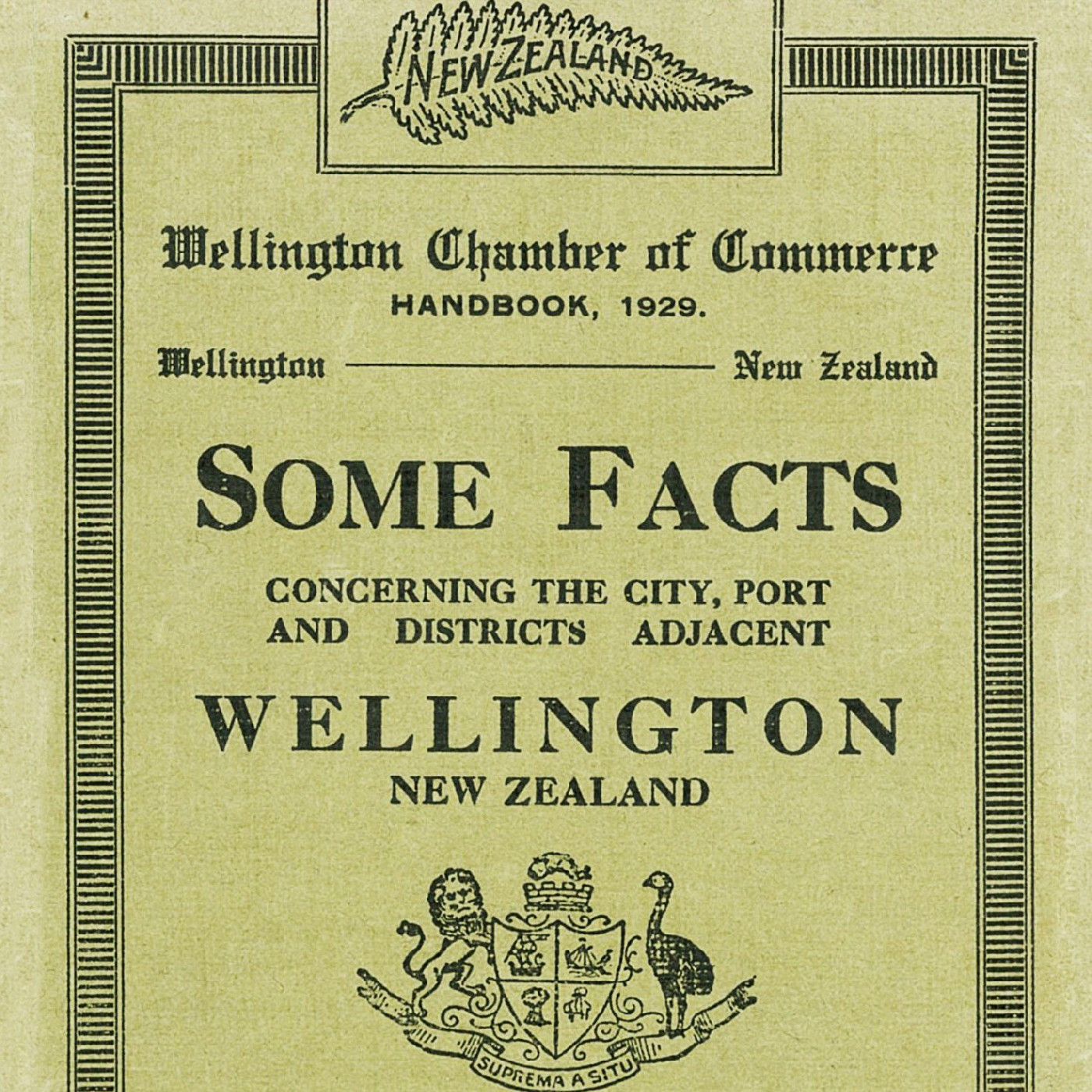 Wellington Chamber of Commerce Handbook 1929