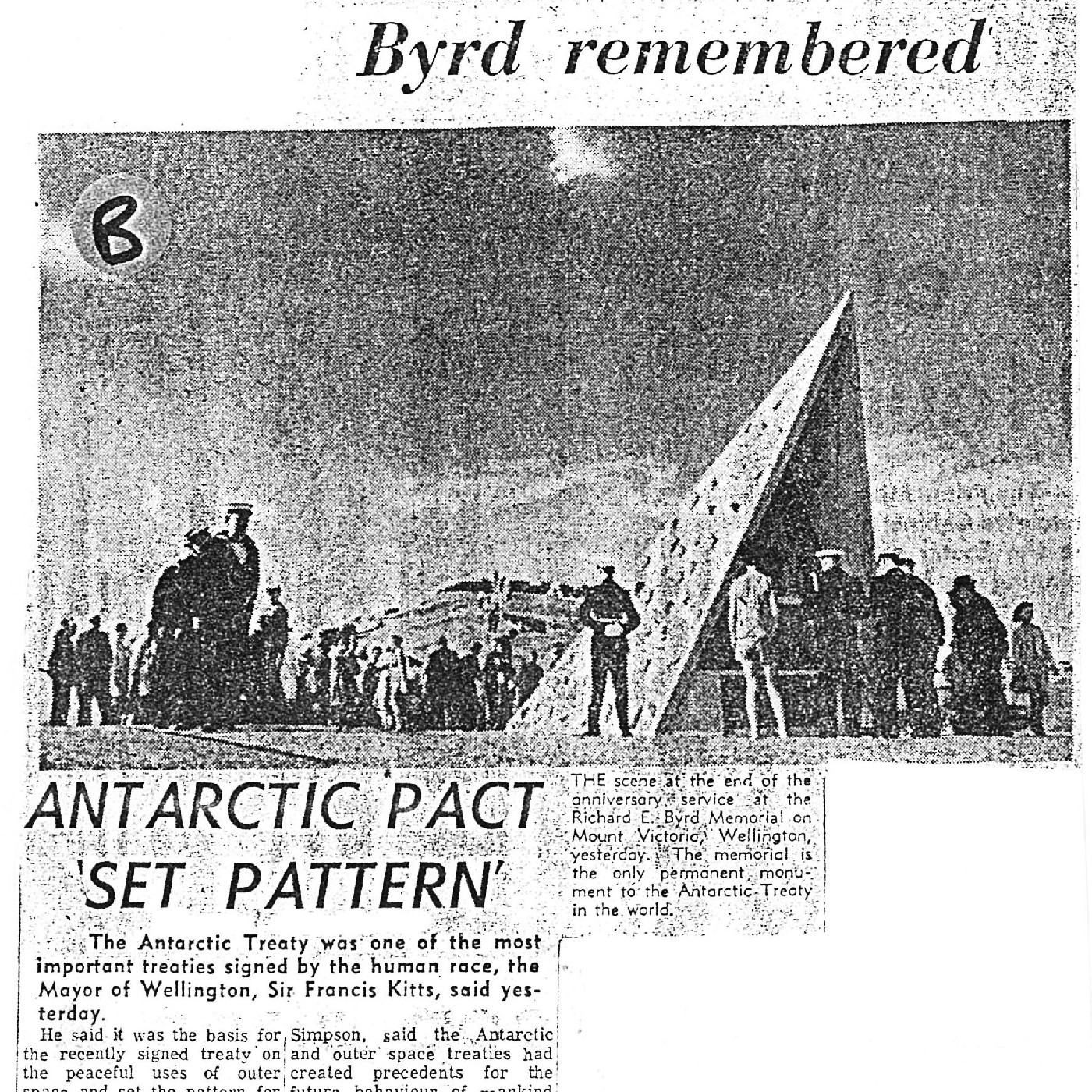 Byrd Memorial (1962), Thomas V. Johnston R.A.  