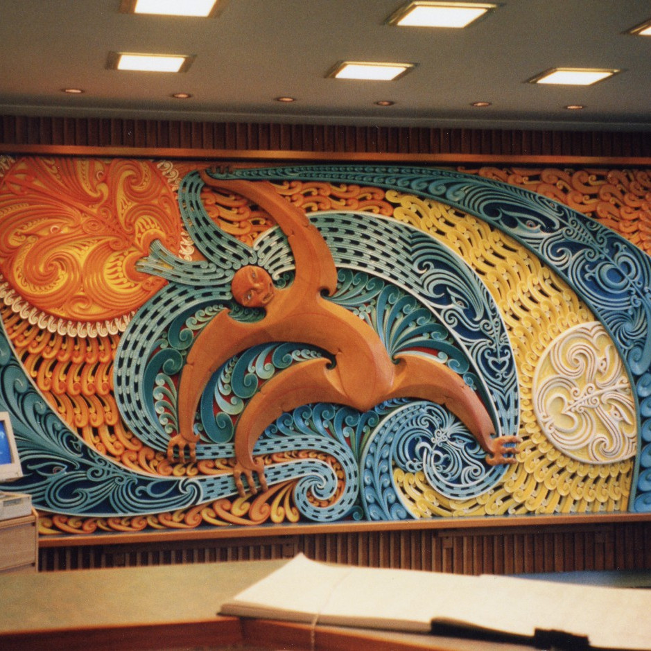 Tāwhirimātea and children, Cliff Whiting