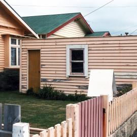 Pink house and garage