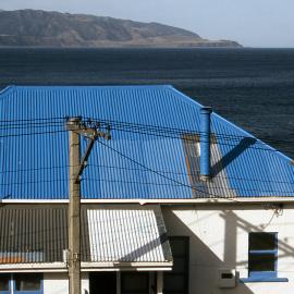 Looking over blue Roof to Baring Head