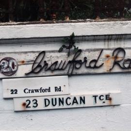 Shared driveway at Crawford Road and Duncan Terrace 