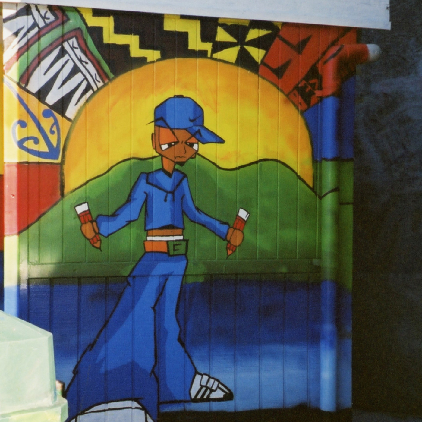 Berhampore bus stop mural, unknown artist