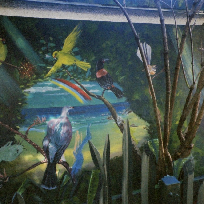 Bus stop mural, Robert Stewart