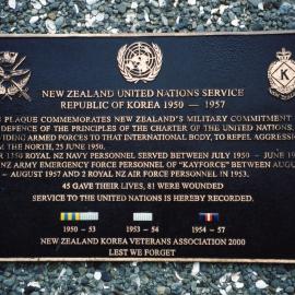 Korean War memorial plaque, Frank Kitts Park