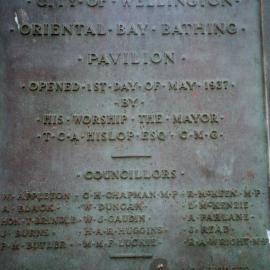 Oriental Bay Bathing Pavillion (Plaque)